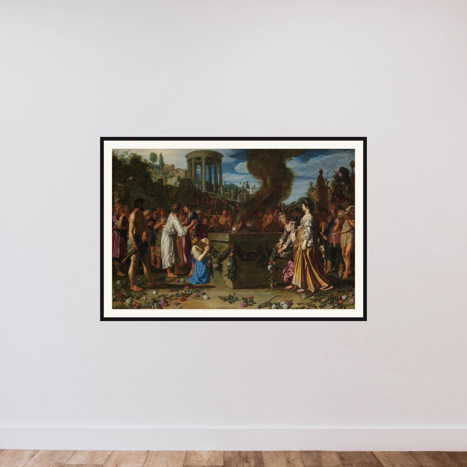 Orestes and Pylades Disputing at the Altar (Euripides, Iphigenia in Tauris) framed — shown to scale