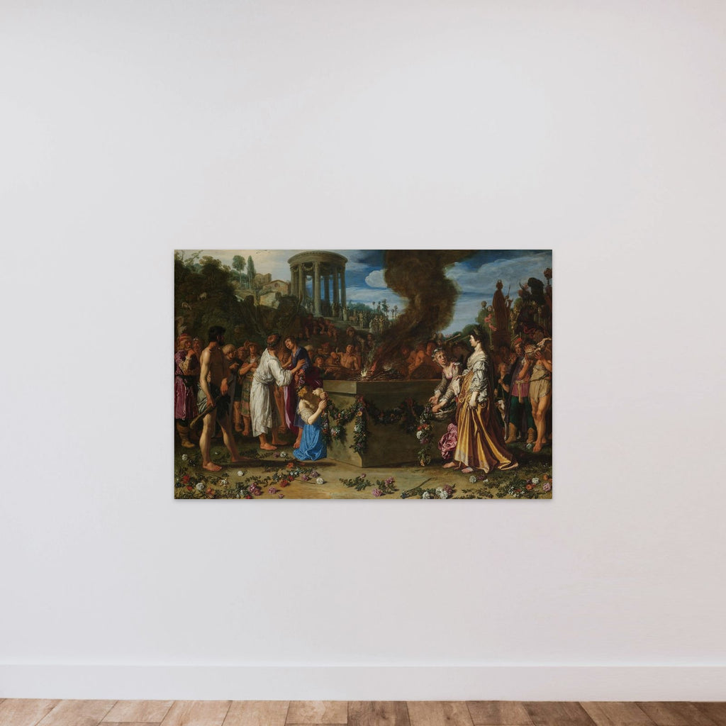 Orestes and Pylades Disputing at the Altar (Euripides, Iphigenia in Tauris) unframed — shown to scale