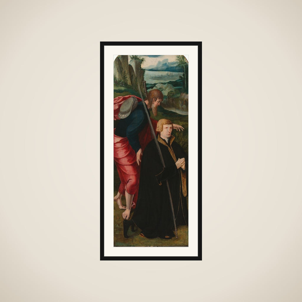 Inner Left Wing of a Triptych with the Male Donor and St James the Greater framed