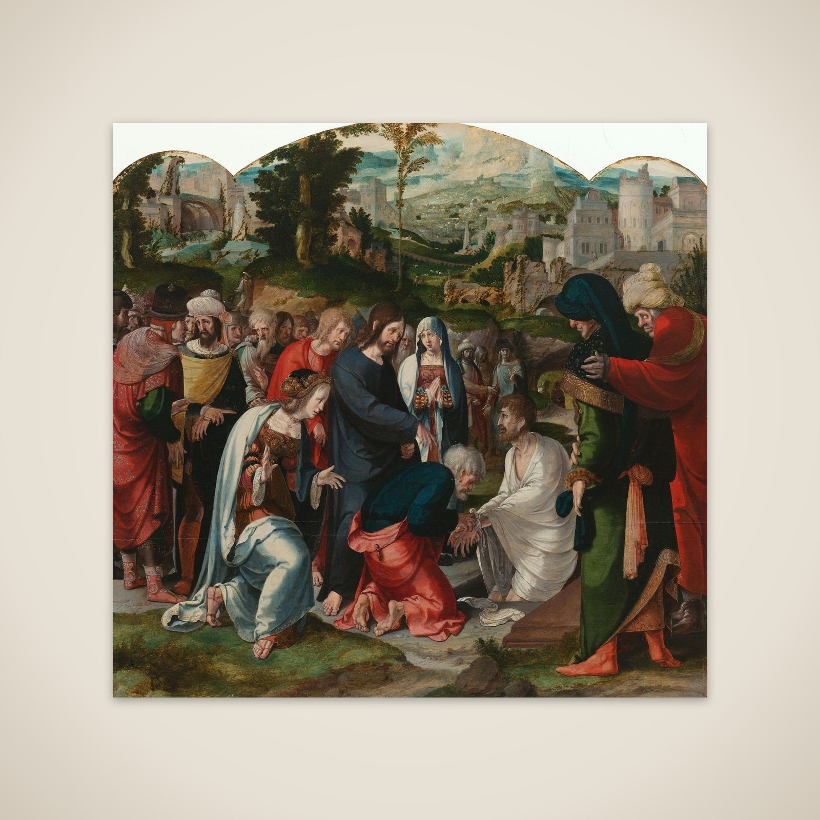 Centre Panel of a Triptych with the Raising of Lazarus unframed print