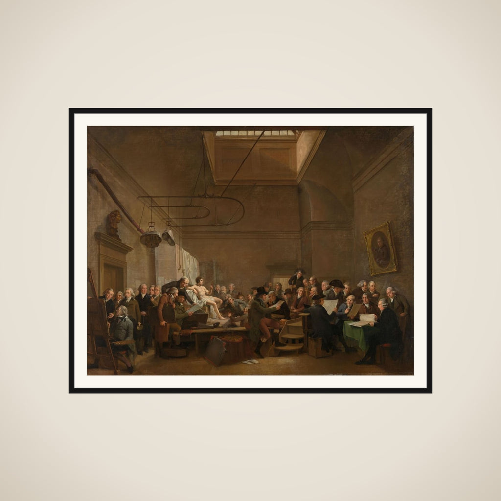 The Drawing Room of the Felix Meritis Society in Amsterdam with Portraits of Artists, Collectors of Paintings and Drawings, and some Art Dealers framed