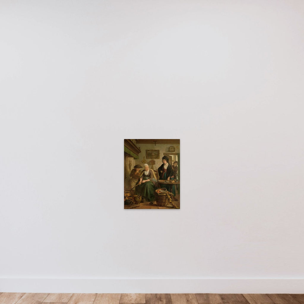 Old Woman making Pancakes unframed — shown to scale