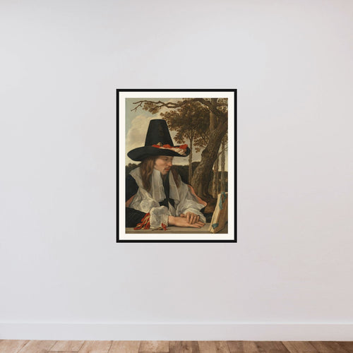 A Man Reading framed — shown to scale