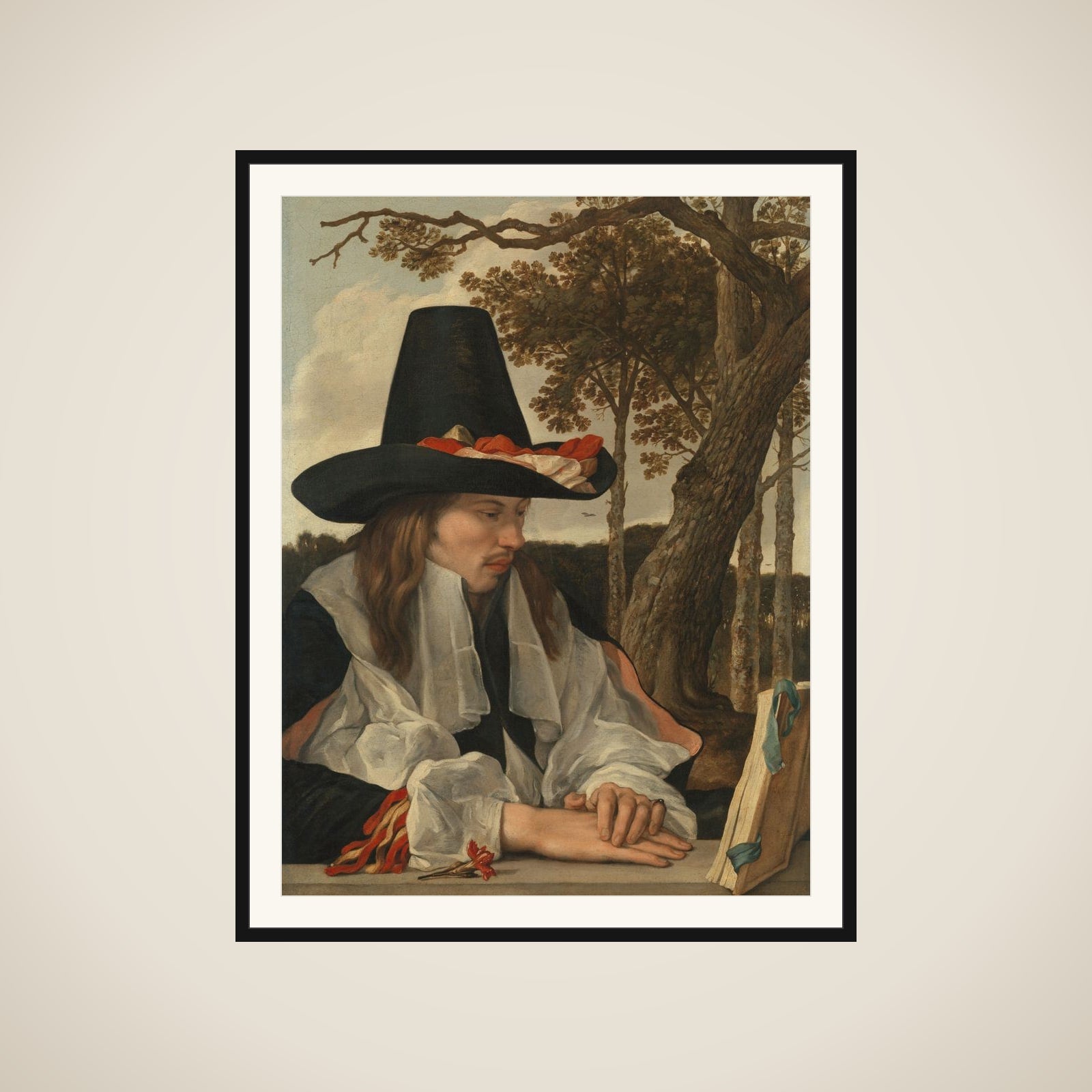 A Man Reading framed