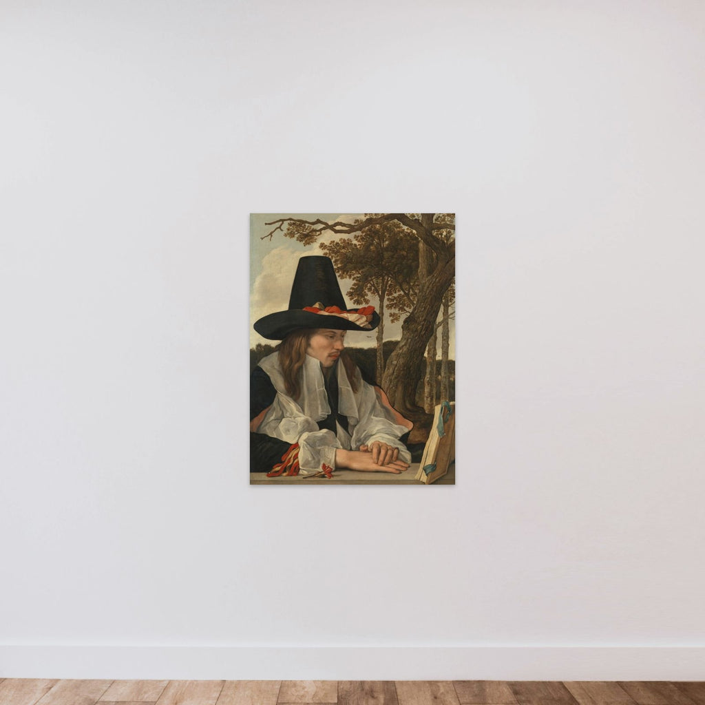 A Man Reading unframed — shown to scale