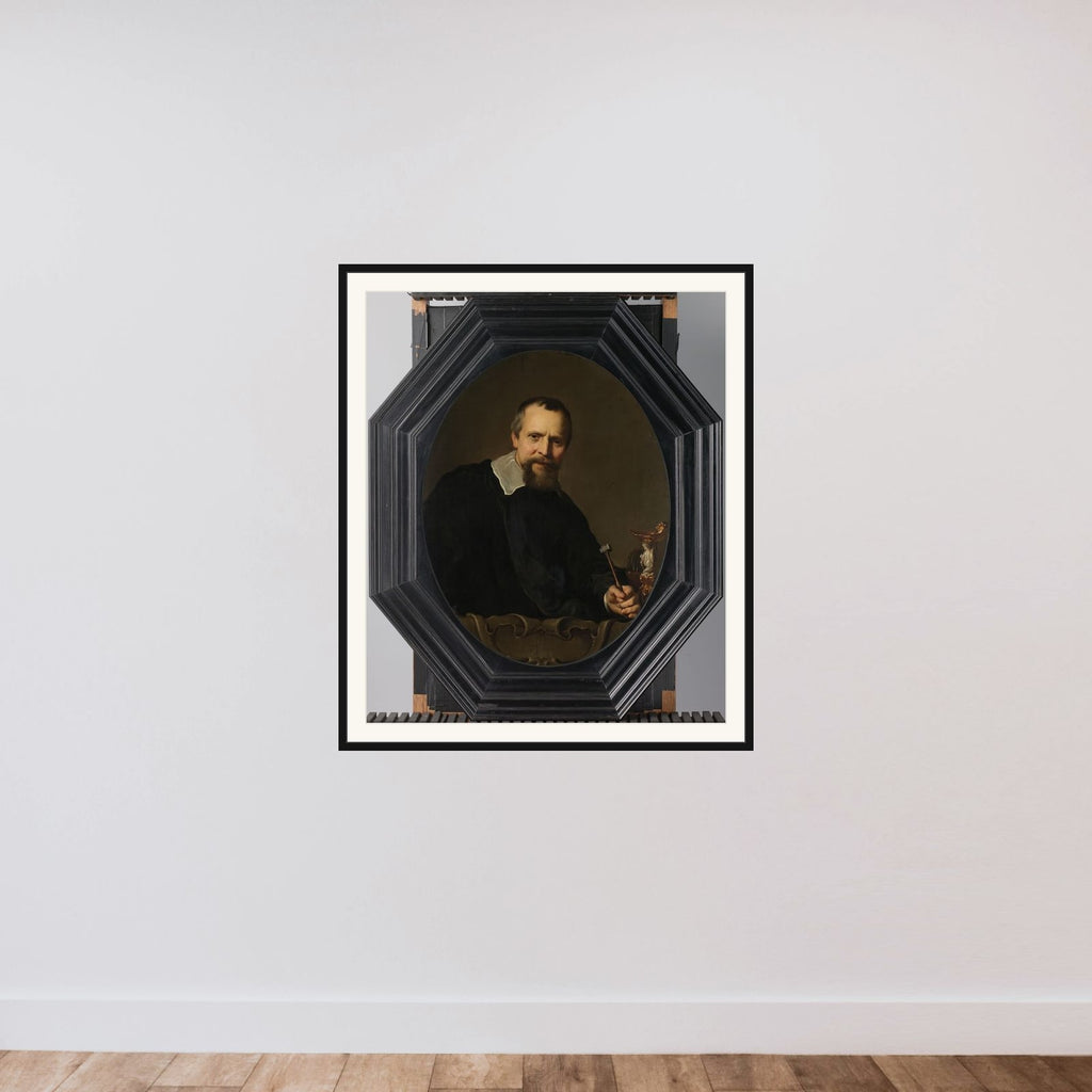 Portrait of Jan Lutma (1584/85-1669), Amsterdam Silversmith framed — shown to scale