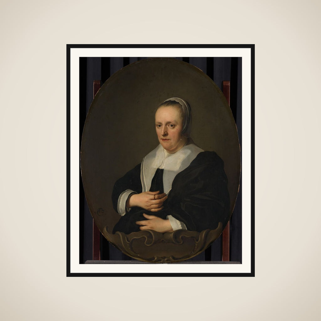 Portrait of Sara de Bie, Jan Lutma's second Wife framed