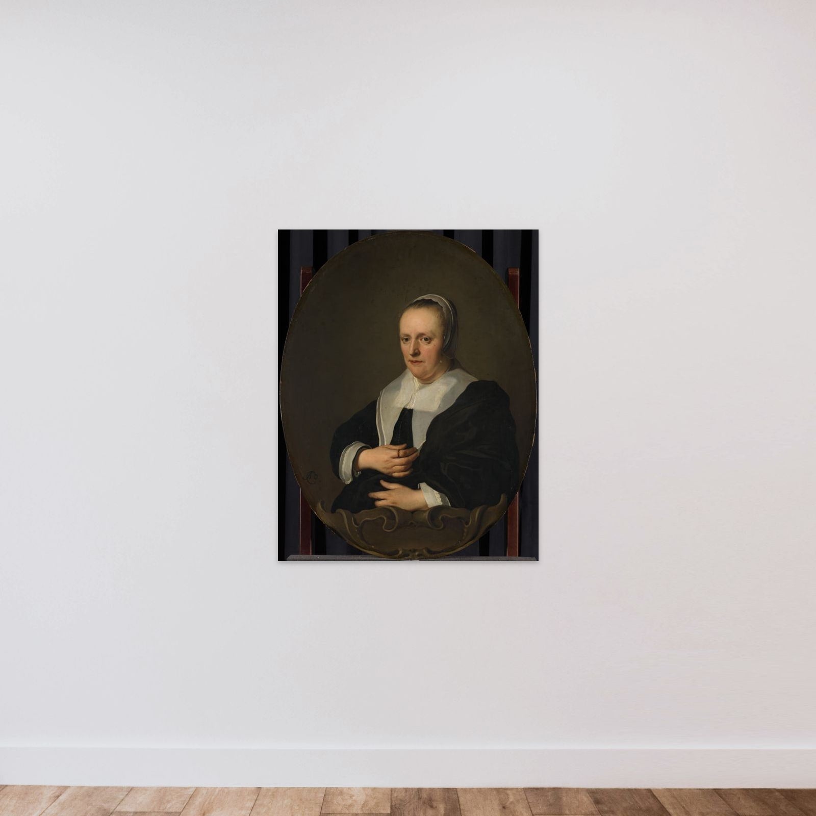 Portrait of Sara de Bie, Jan Lutma's second Wife unframed — shown to scale