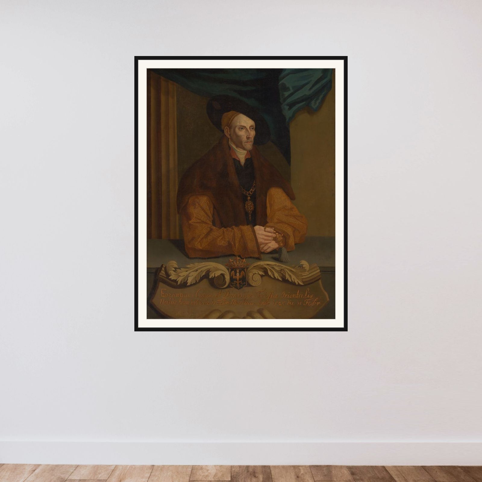Edzard I (1462-1528), Count of East Friesland framed — shown to scale