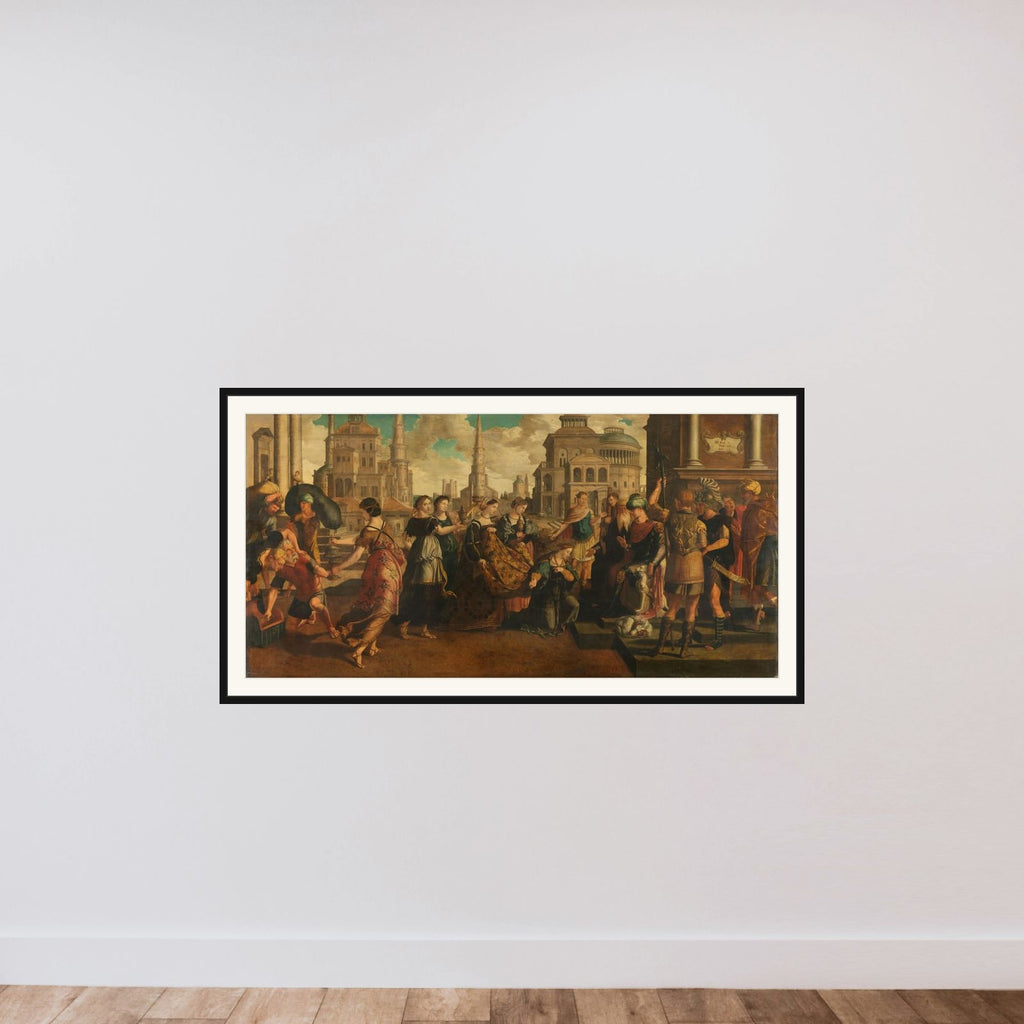 Solomon and the Queen of Sheba framed — shown to scale