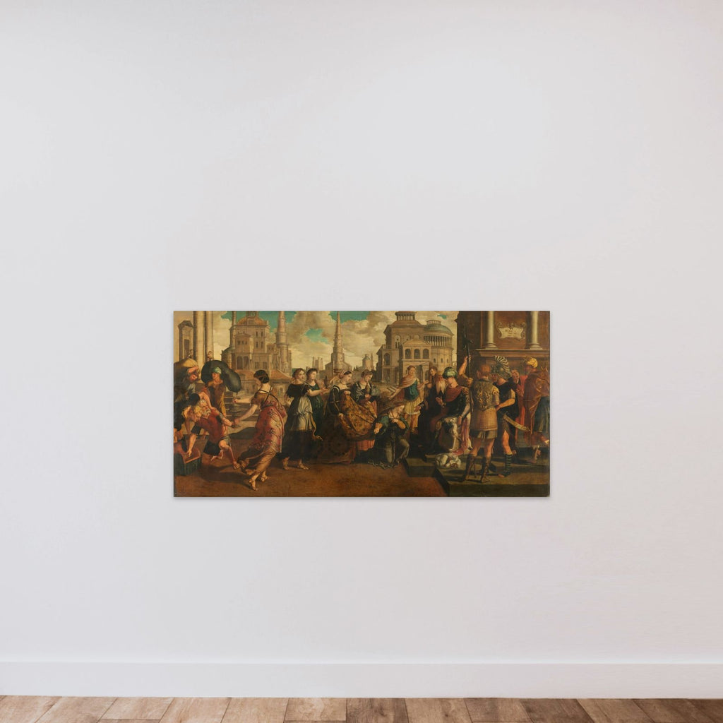 Solomon and the Queen of Sheba unframed — shown to scale
