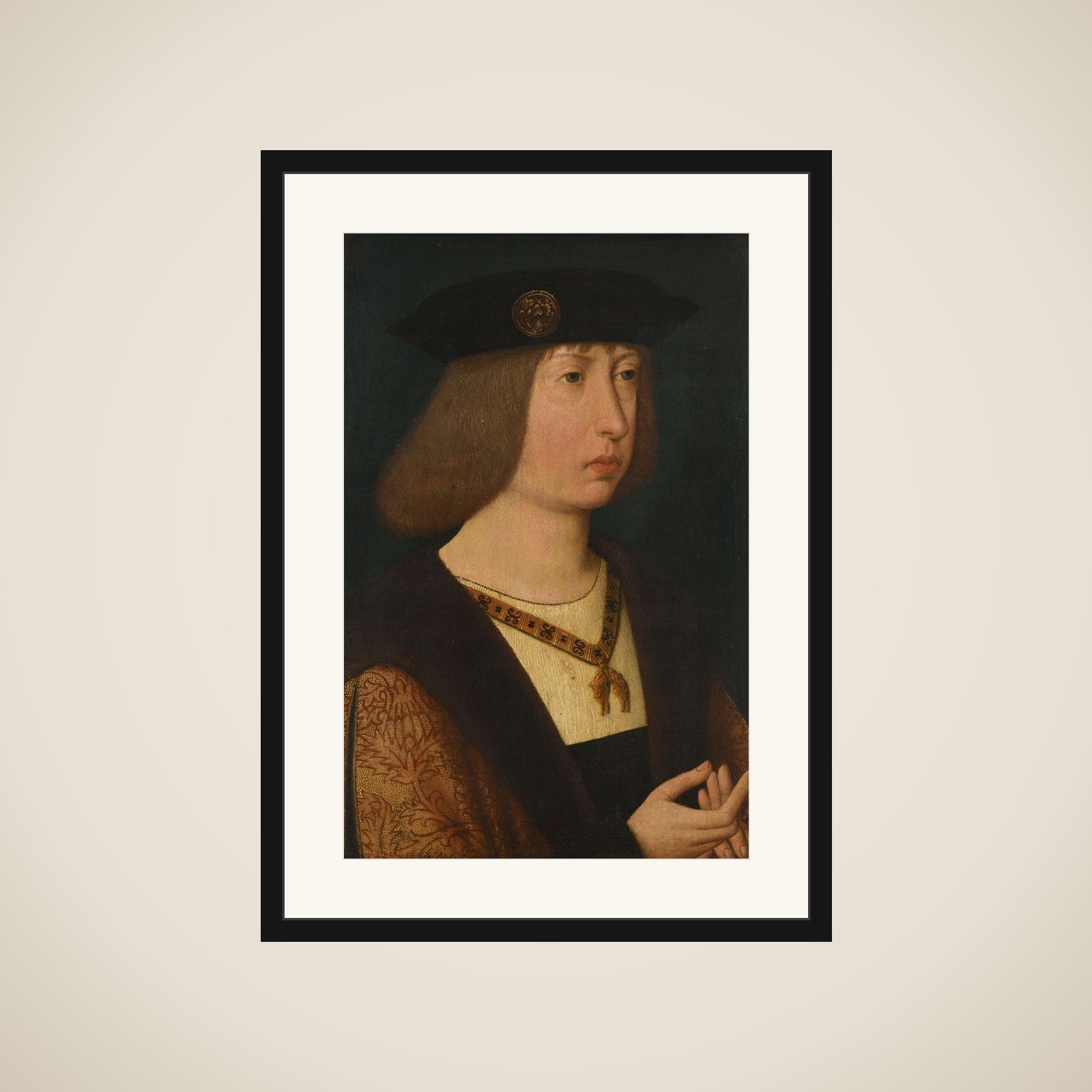 Portrait of Philip the Fair, Duke of Burgundy framed