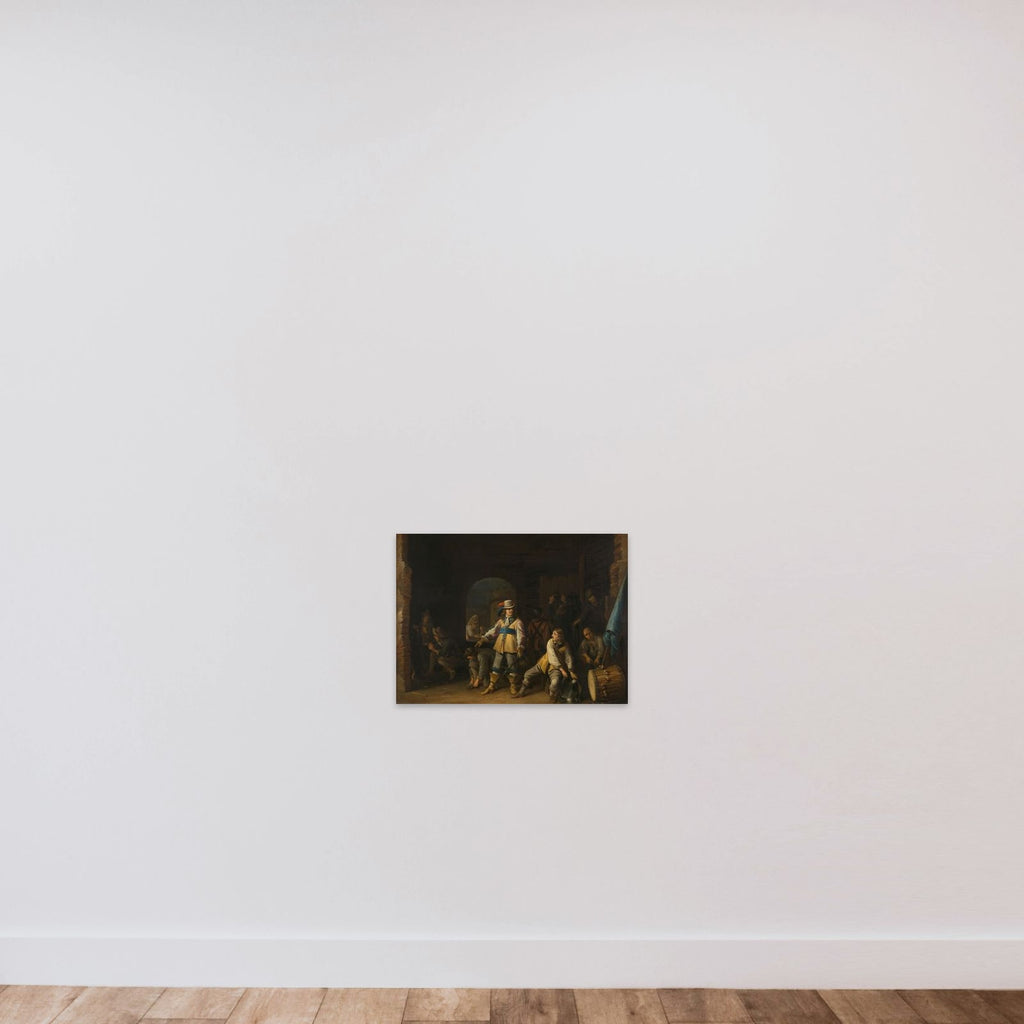 Soldiers in a Guardroom unframed — shown to scale
