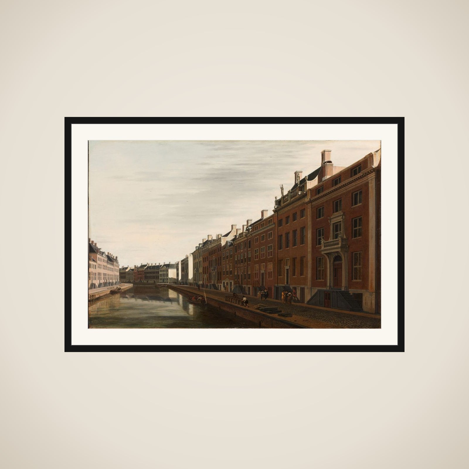 The Bend in the Herengracht near the Nieuwe Spiegelstraat, Amsterdam framed