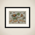 Sprig of White Currants with Insects framed