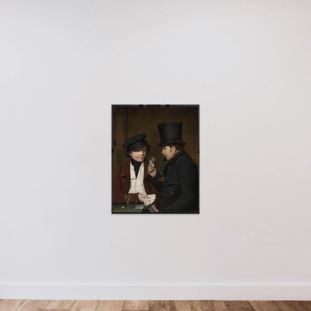 Two Card Players unframed — shown to scale