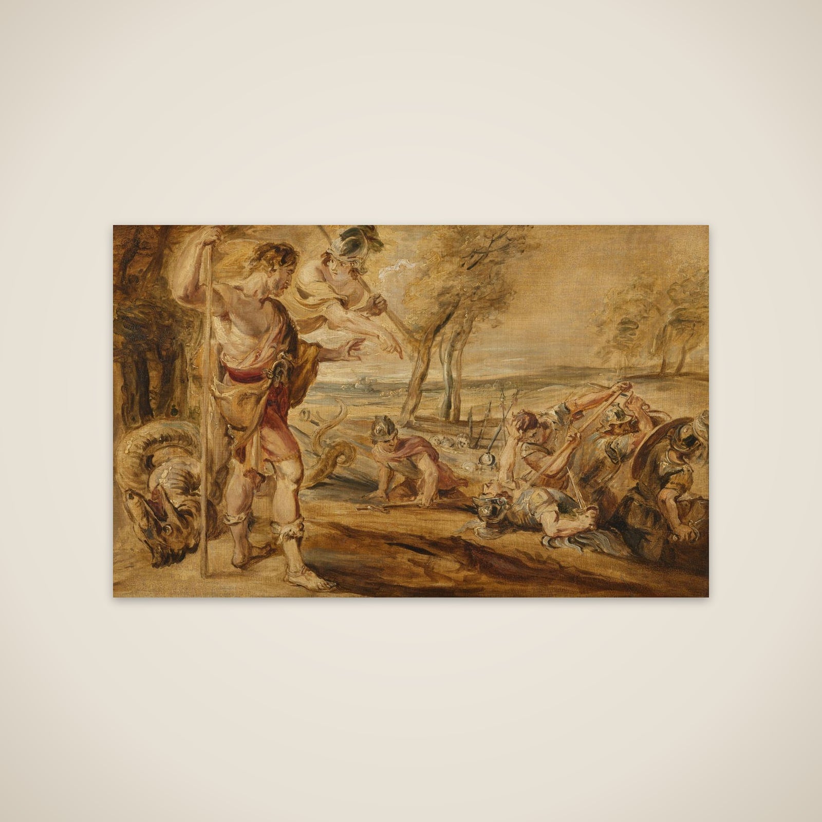 Cadmus, Guided by Minerva, Observes the Spartoi Fighting unframed print