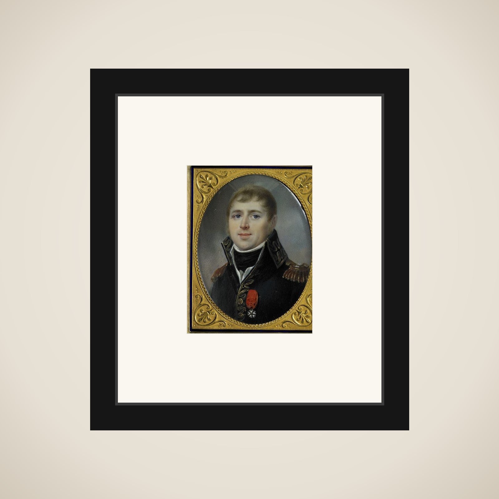 Carel Hendrik Ver Huell (1764-1845), Vice-admiraal van de Bataafse vloot en Minister van Marine van de Bataafse Republiek, getooid met het officierskruis van het Legioen van Eer, hem verleend in 1804 framed