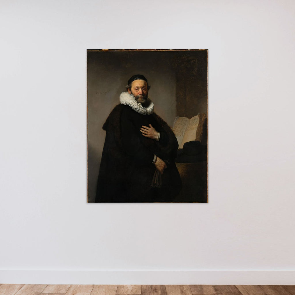 Portrait of Johannes Wtenbogaert unframed — shown to scale