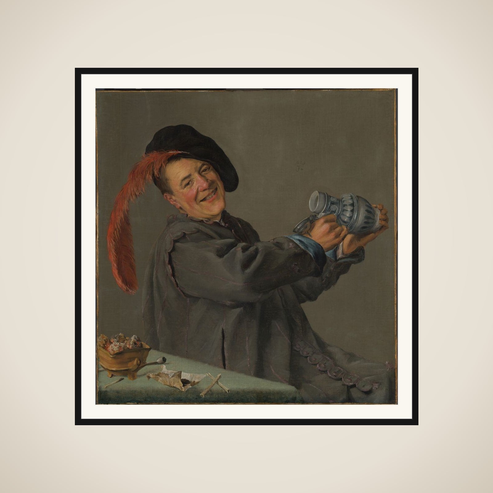 A Fool Holding a Jug, known as ‘The Jolly Drinker’ framed