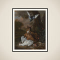 A Eurasian Eagle-Owl with Other Birds in a Landscape framed