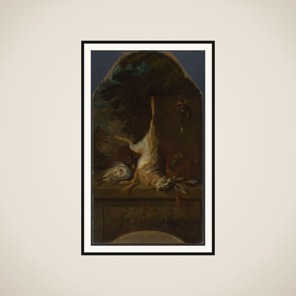 Still Life with Dead Hare and Partridges framed