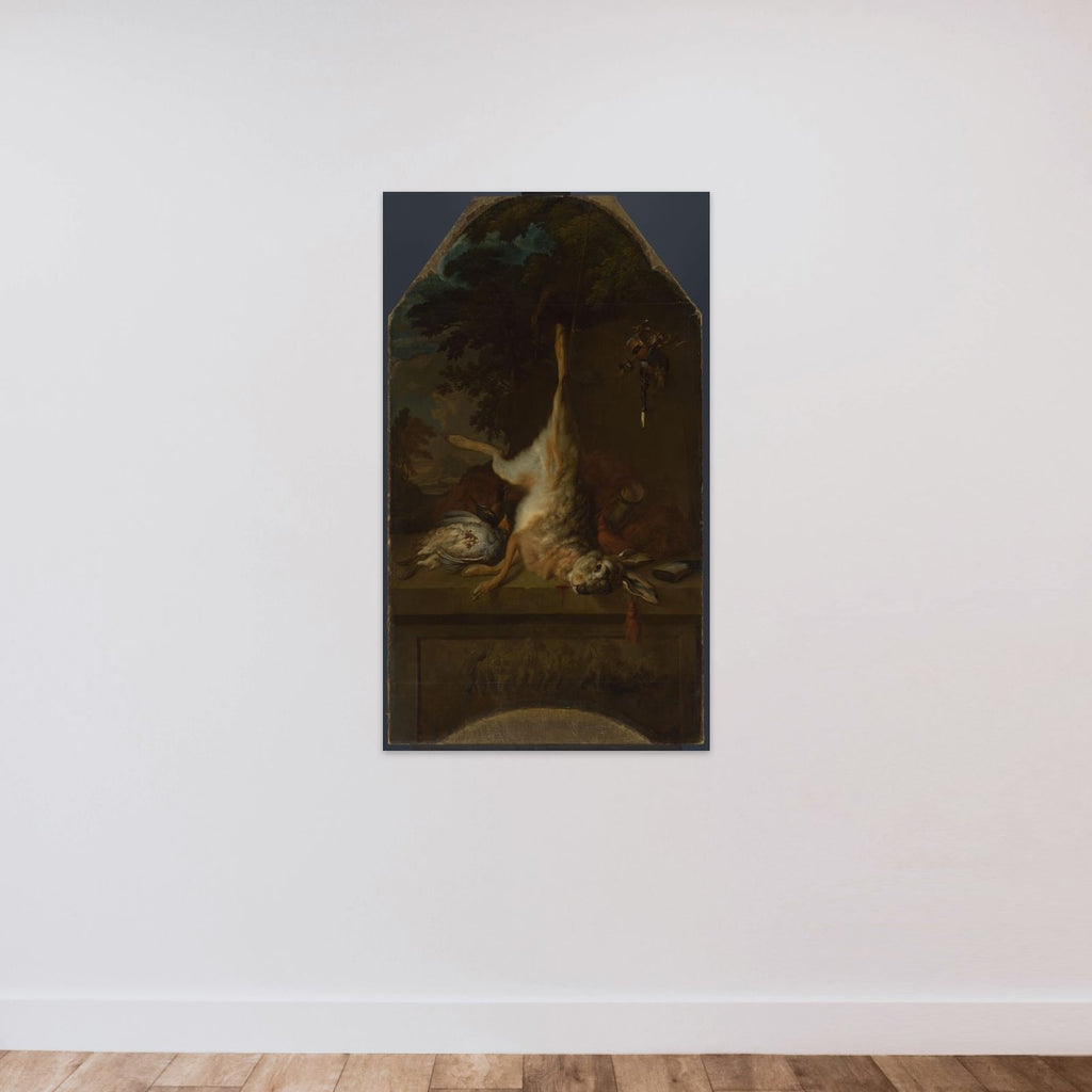 Still Life with Dead Hare and Partridges unframed — shown to scale