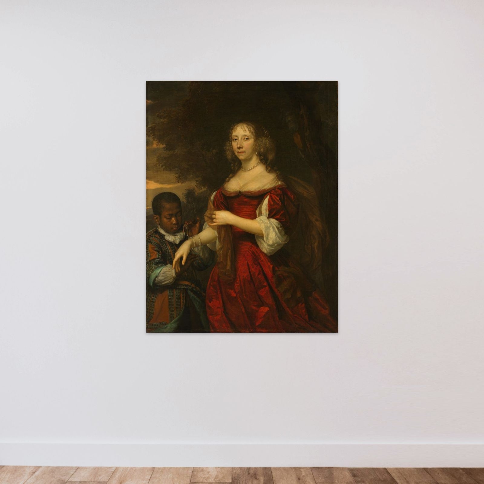 Portrait of Margaretha van Raephorst (1625-90) unframed — shown to scale