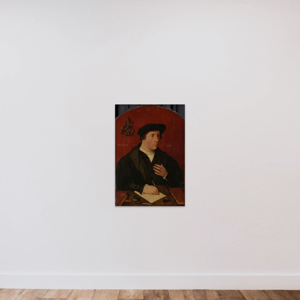 Portrait of a man unframed — shown to scale