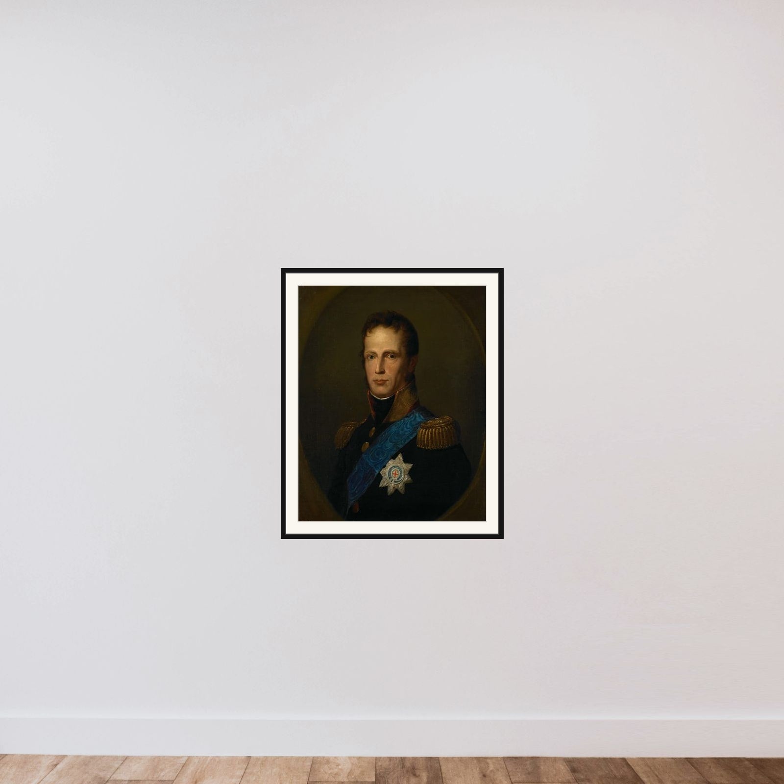 William I, Sovereign Prince of the United Netherlands, later King of the Netherlands framed — shown to scale