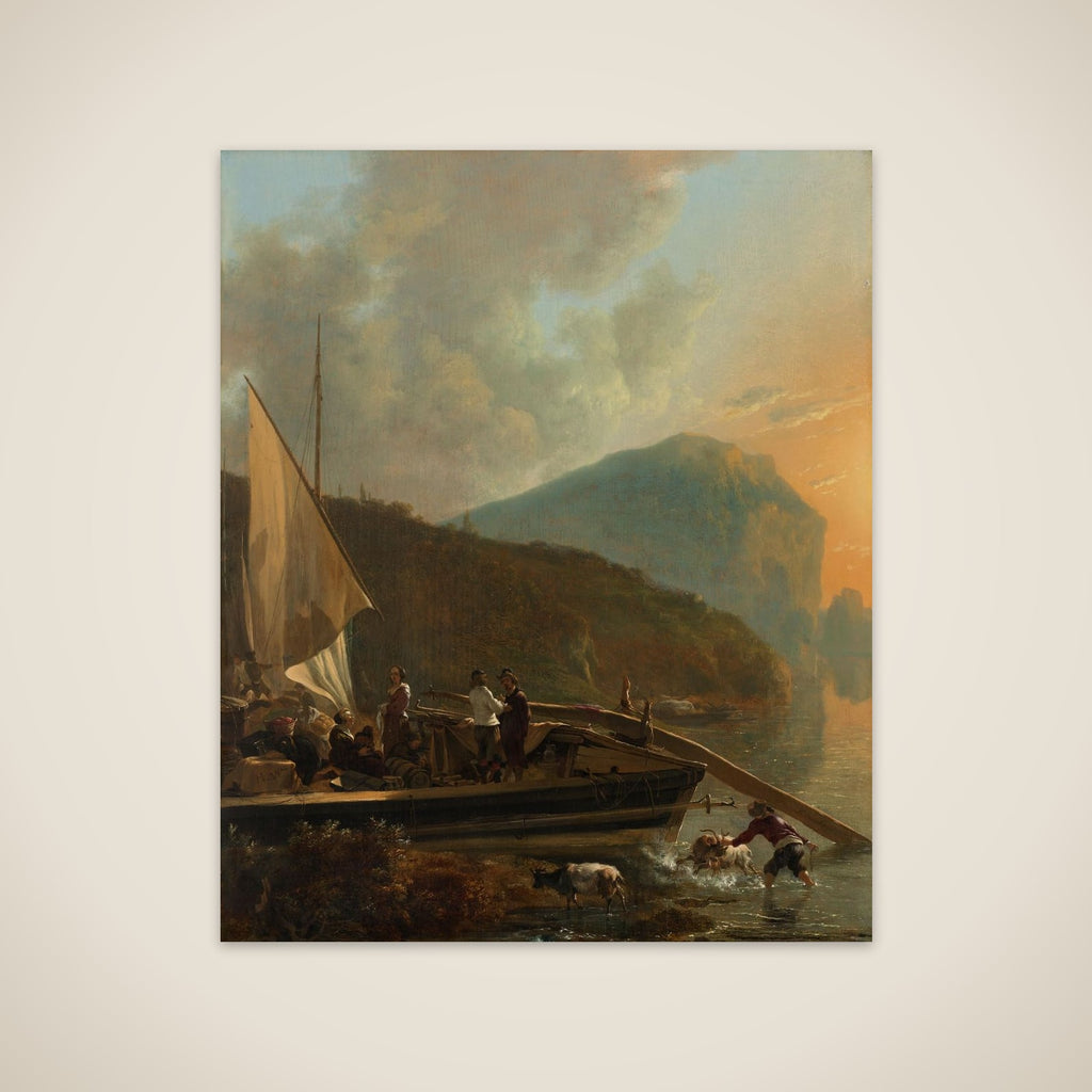 A Boat on the Bank of a River unframed print