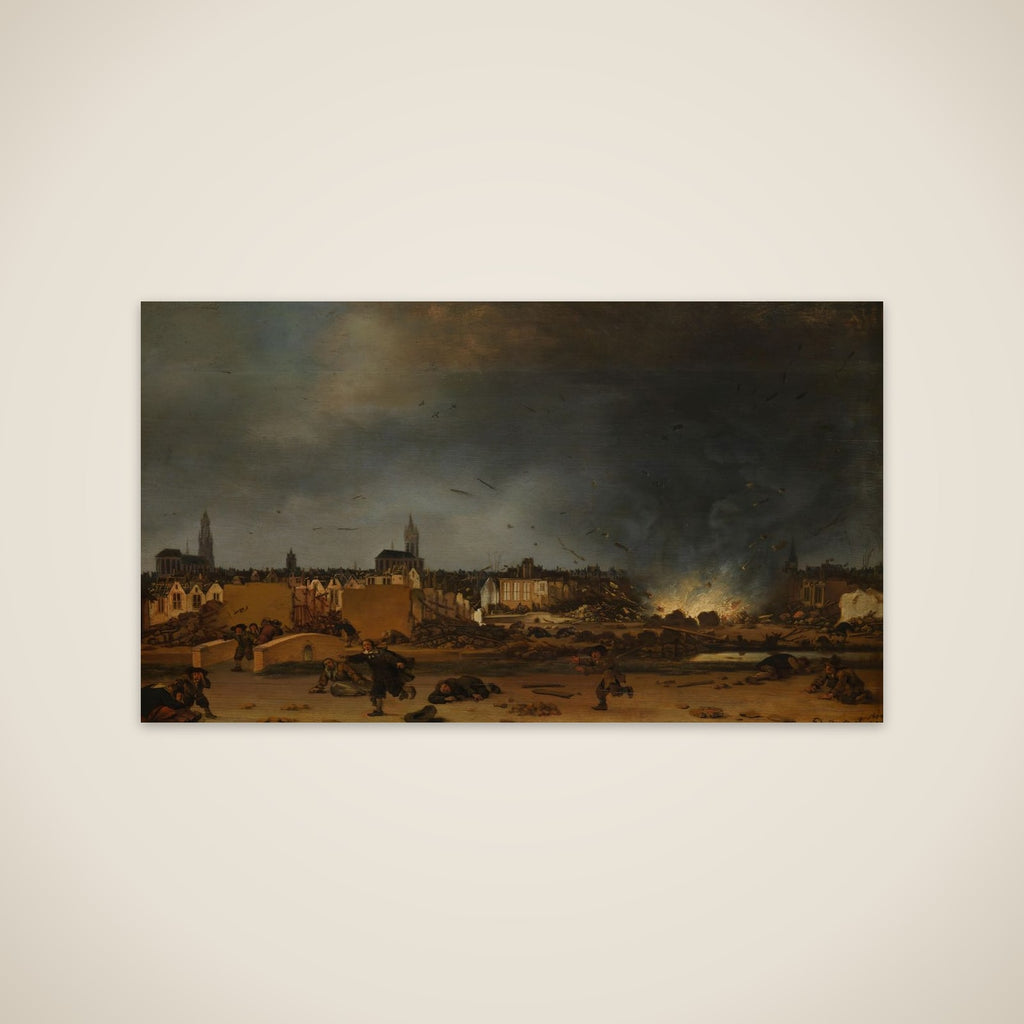 The explosion of the powder magazine in Delft, 12 October 1654 unframed print