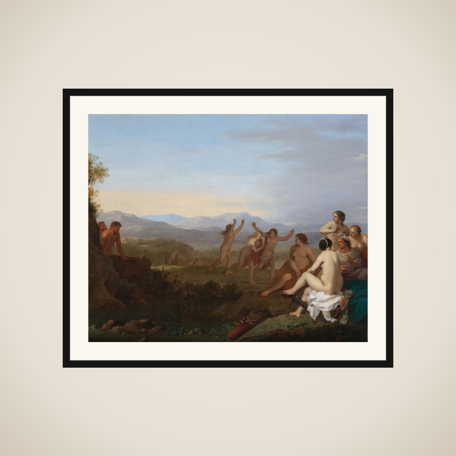 Satyrs Peeping at Nymphs framed