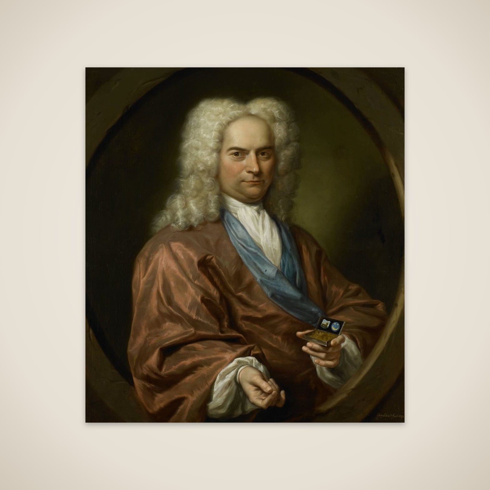 Portrait of David Leeuw (1682-1755), Mennonite Draper unframed print