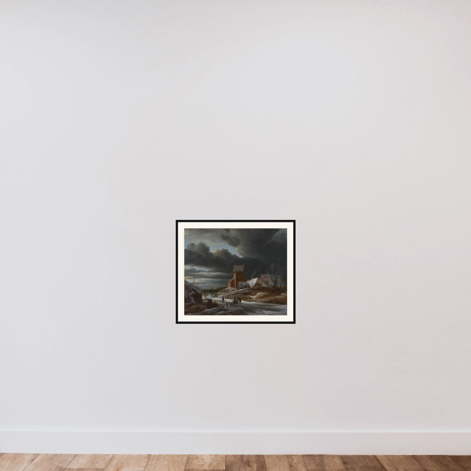 Winter landscape framed — shown to scale