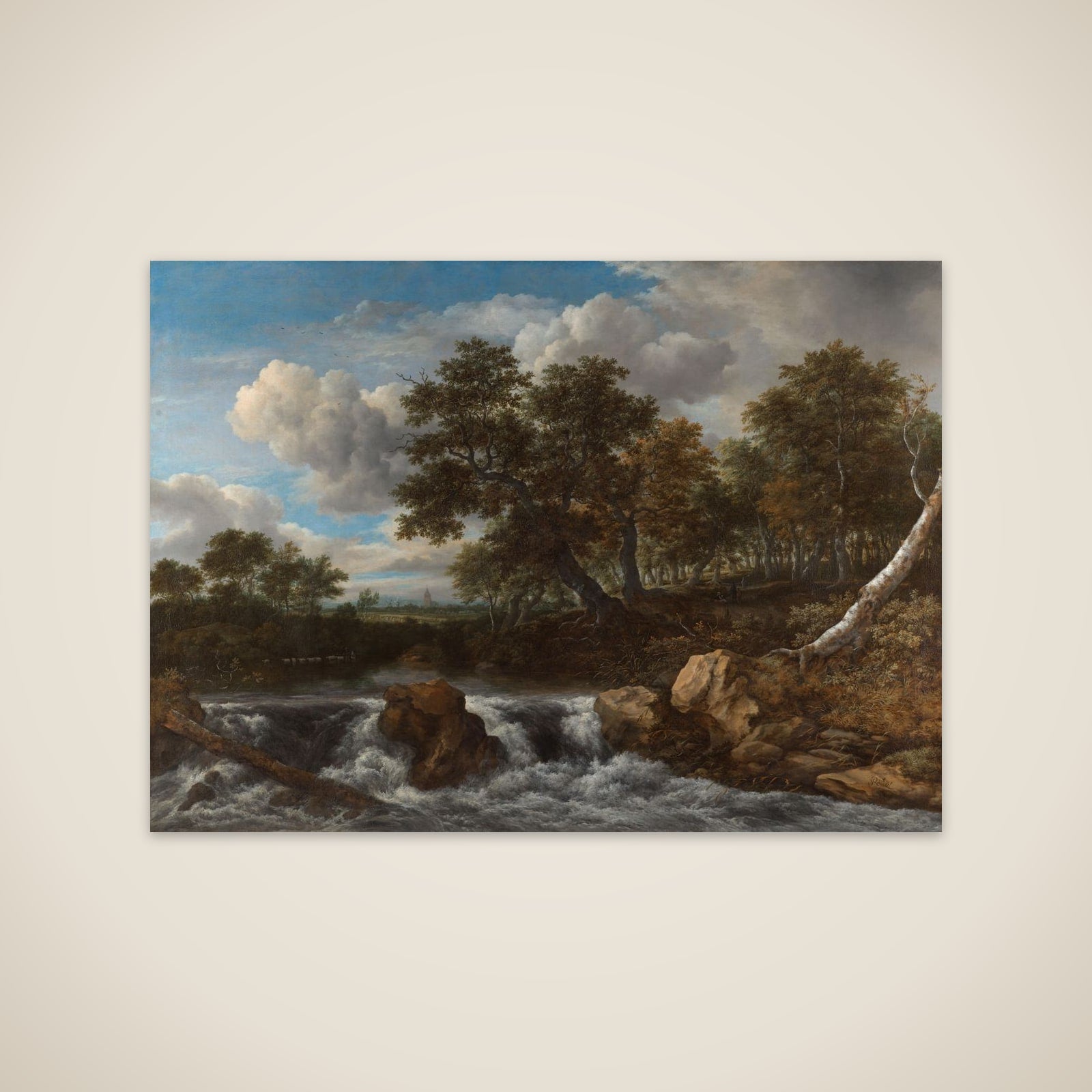 Landscape with waterfall unframed print