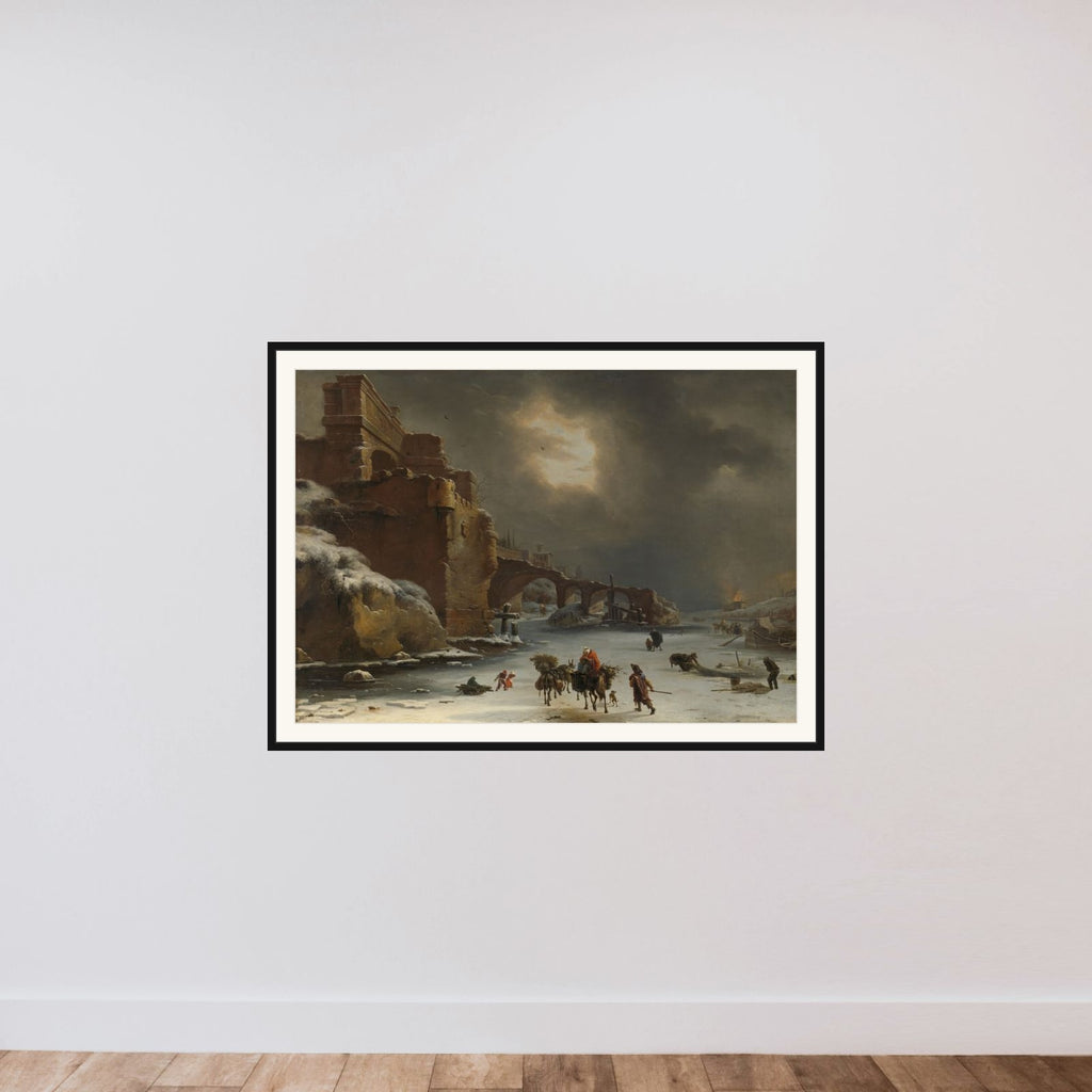 City wall in the winter framed — shown to scale