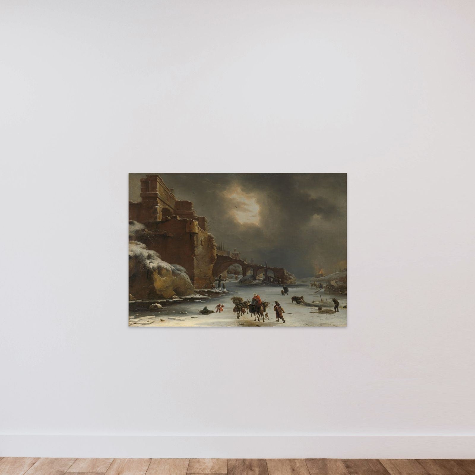 City wall in the winter unframed — shown to scale