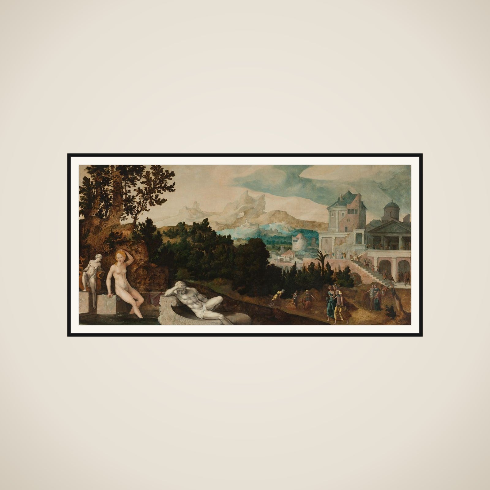 Landscape with Bathsheba framed