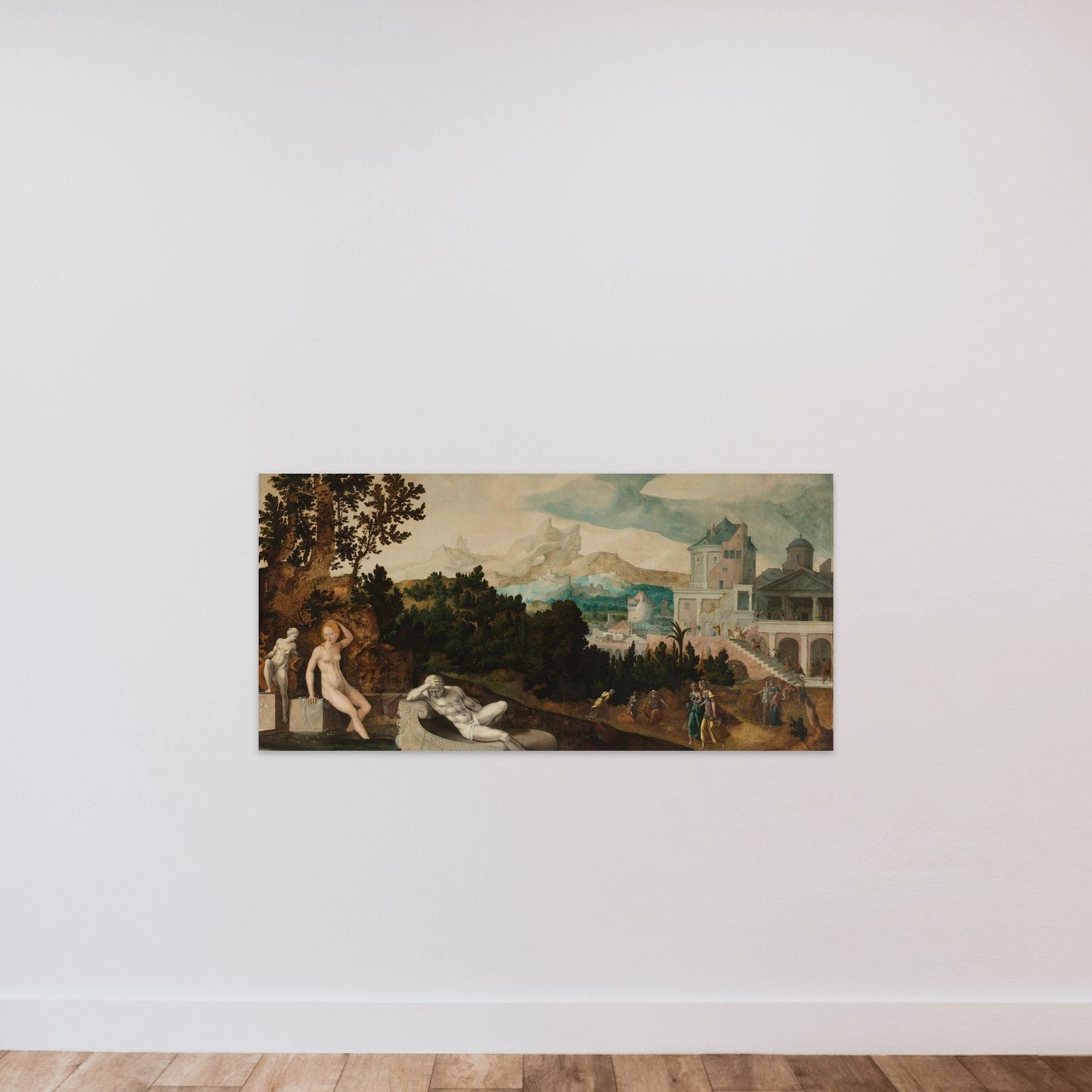 Landscape with Bathsheba unframed — shown to scale