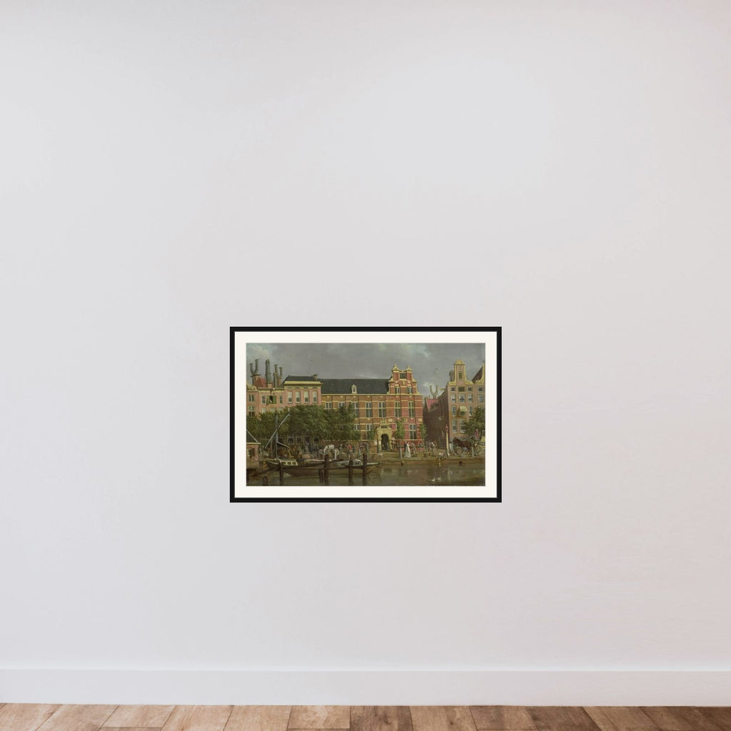 The Latin school on the Singel, Amsterdam framed — shown to scale
