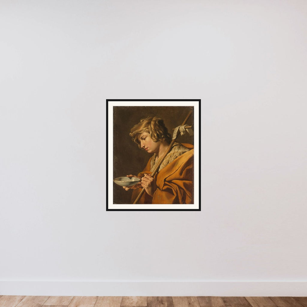 St John the Baptist framed — shown to scale