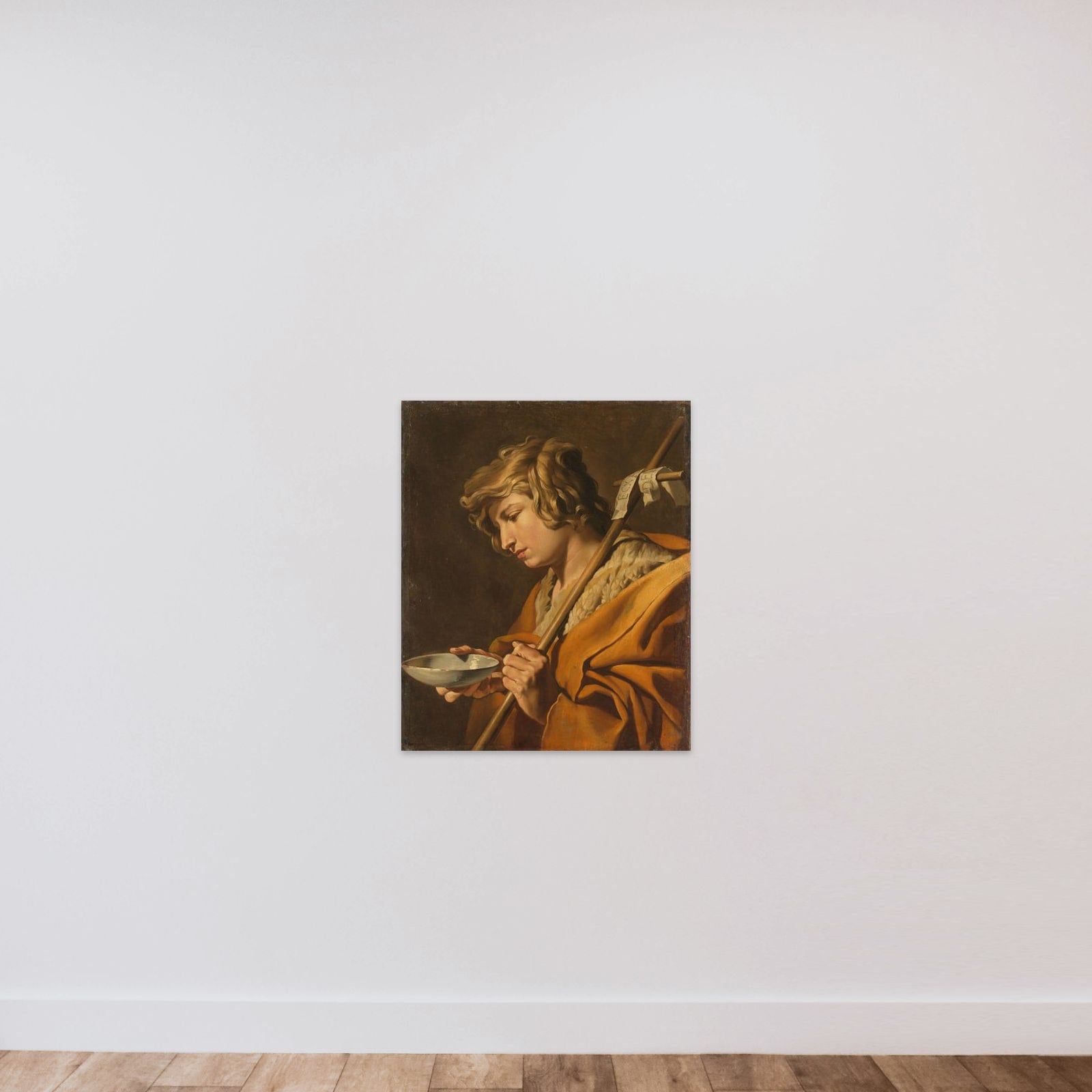 St John the Baptist unframed — shown to scale