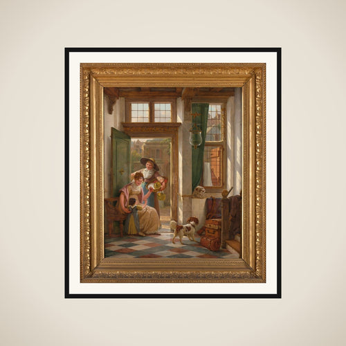 A Cherry Seller at the Door framed