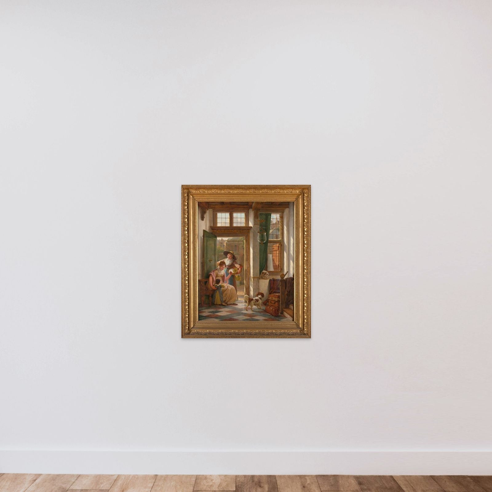 A Cherry Seller at the Door unframed — shown to scale