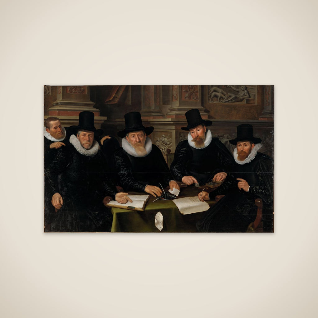 Four Regents and the ‘House Father’ of the Amsterdam Lepers’ Asylum unframed print