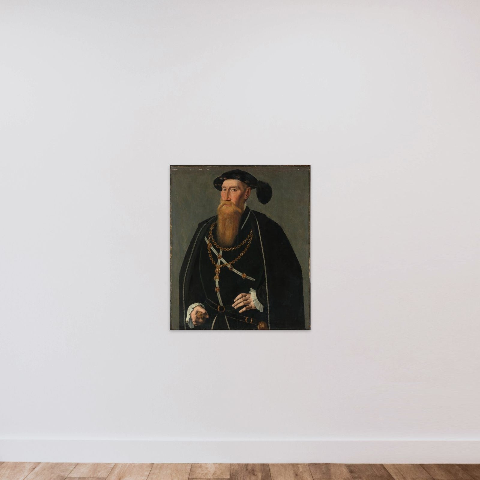 Reinout III van Brederode (1493-1556), Lord of Vianen. Deacon in the Order of the Golden Fleece, Counselor and Chamberlain to Charles V unframed — shown to scale