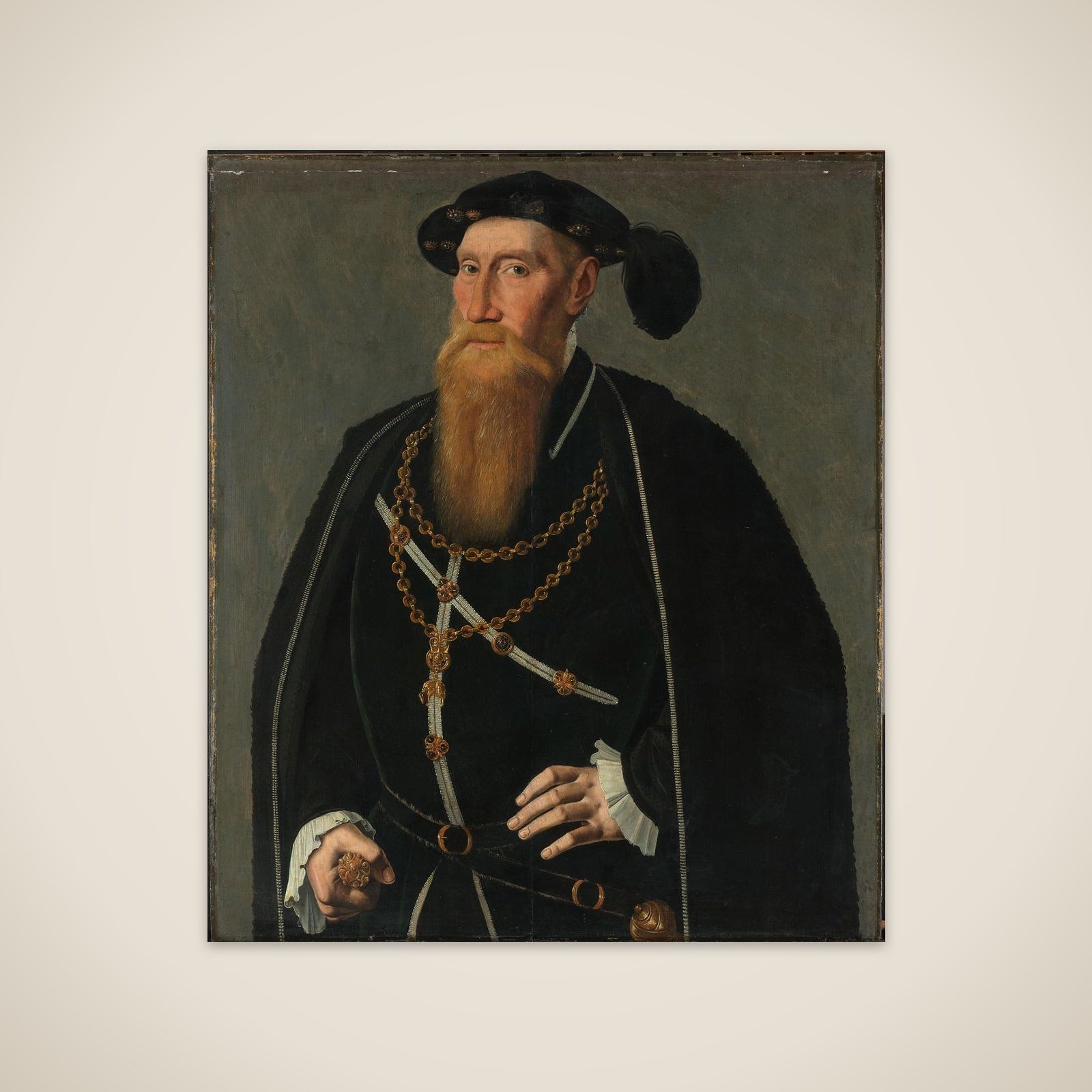 Reinout III van Brederode (1493-1556), Lord of Vianen. Deacon in the Order of the Golden Fleece, Counselor and Chamberlain to Charles V unframed print