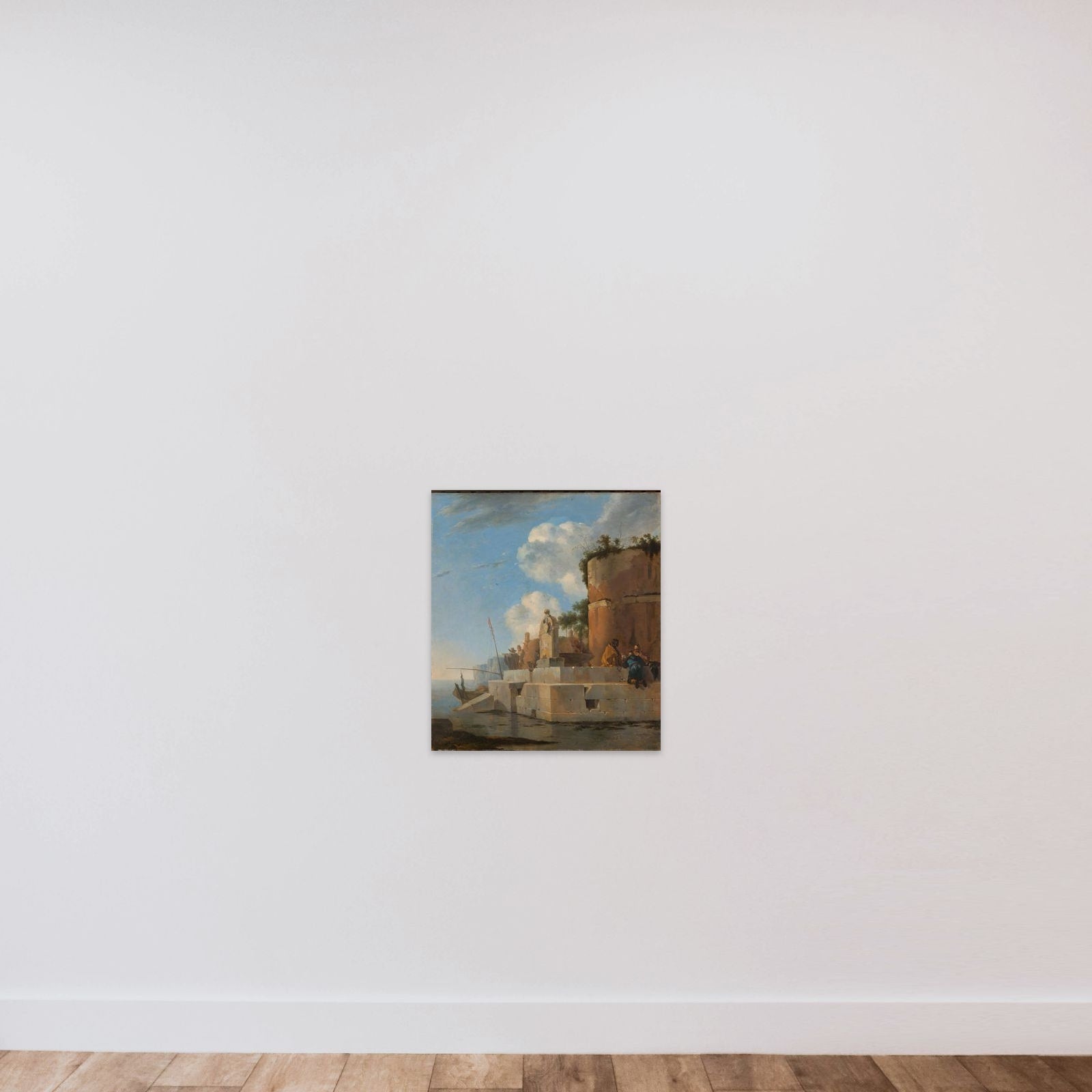 A Waterside Ruin in Italy unframed — shown to scale