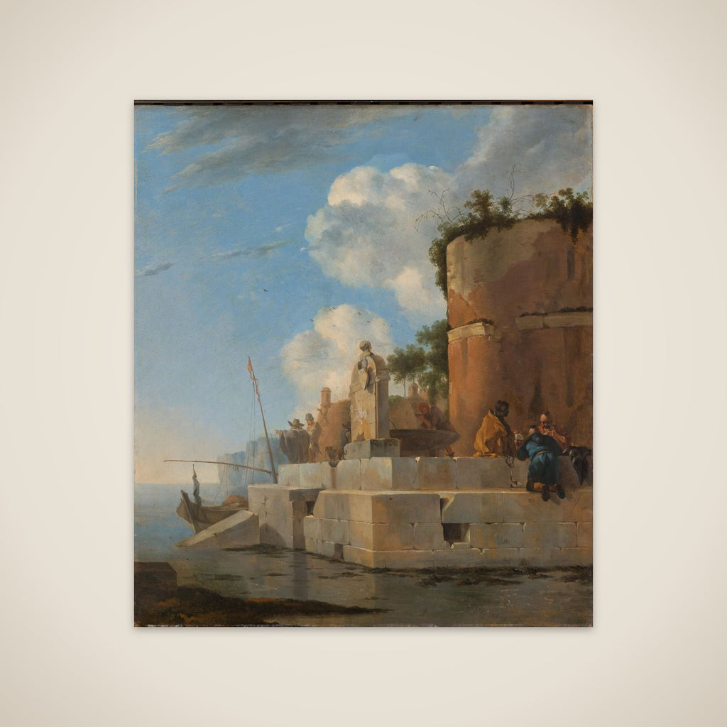 A Waterside Ruin in Italy unframed print